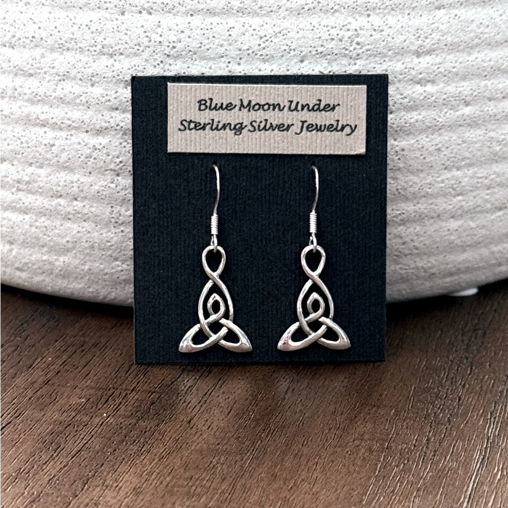 925 Sterling Silver Celtic Dangle Earrings! NEW! - Picture 2 of 3